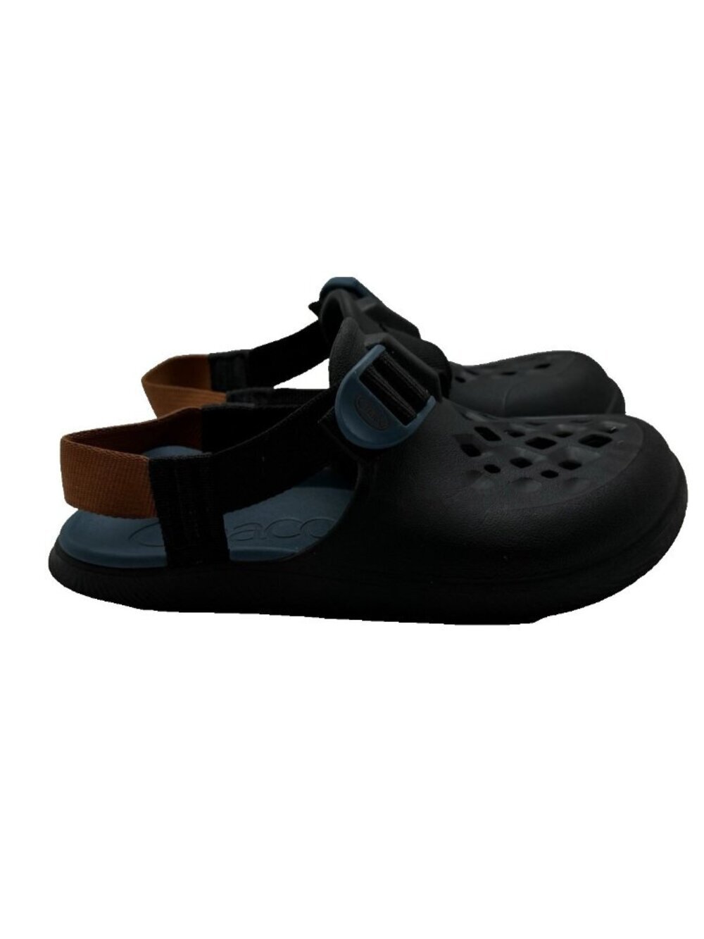 Chaco Chillos Clog Sz 1 Big Kids Boys Girls Sandals Black Blue JCH180360 Buckle